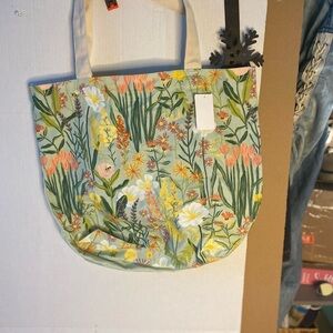 Floral Canvas Tote Bag